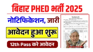 Bihar PHED Department Vacancy 2025