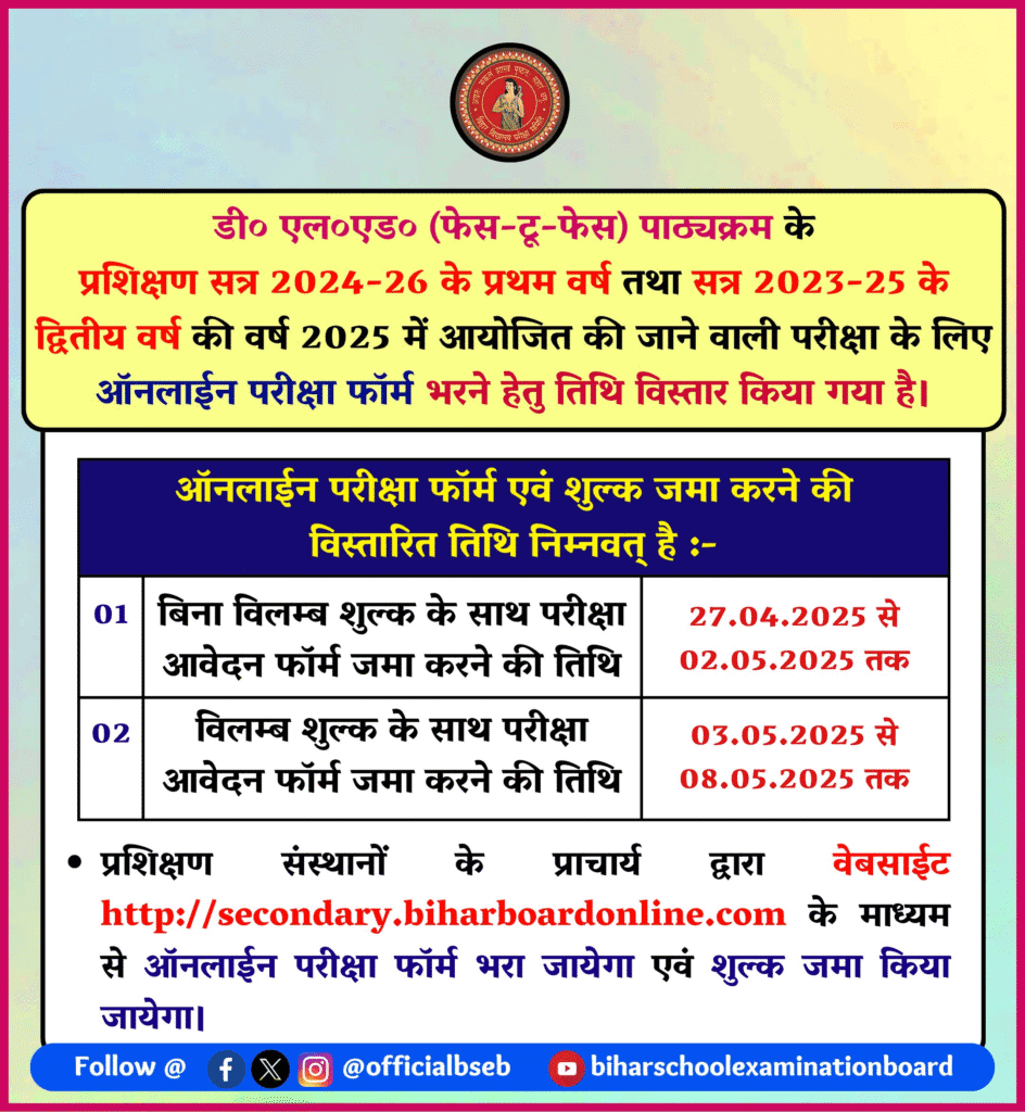 Bihar DElEd Dummy Admit Card 2024-26