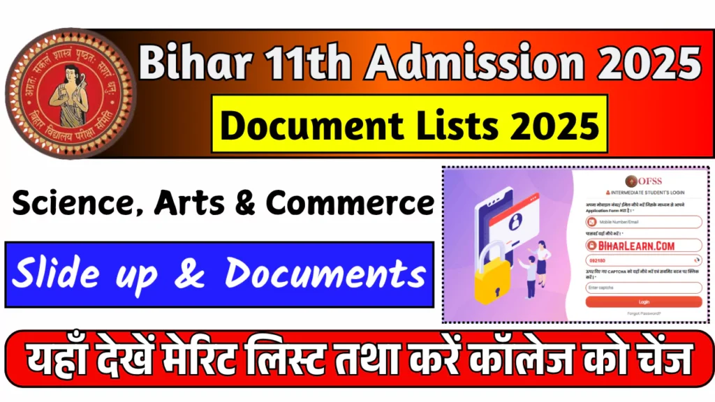 Bihar Inter Admission 2025 Documents